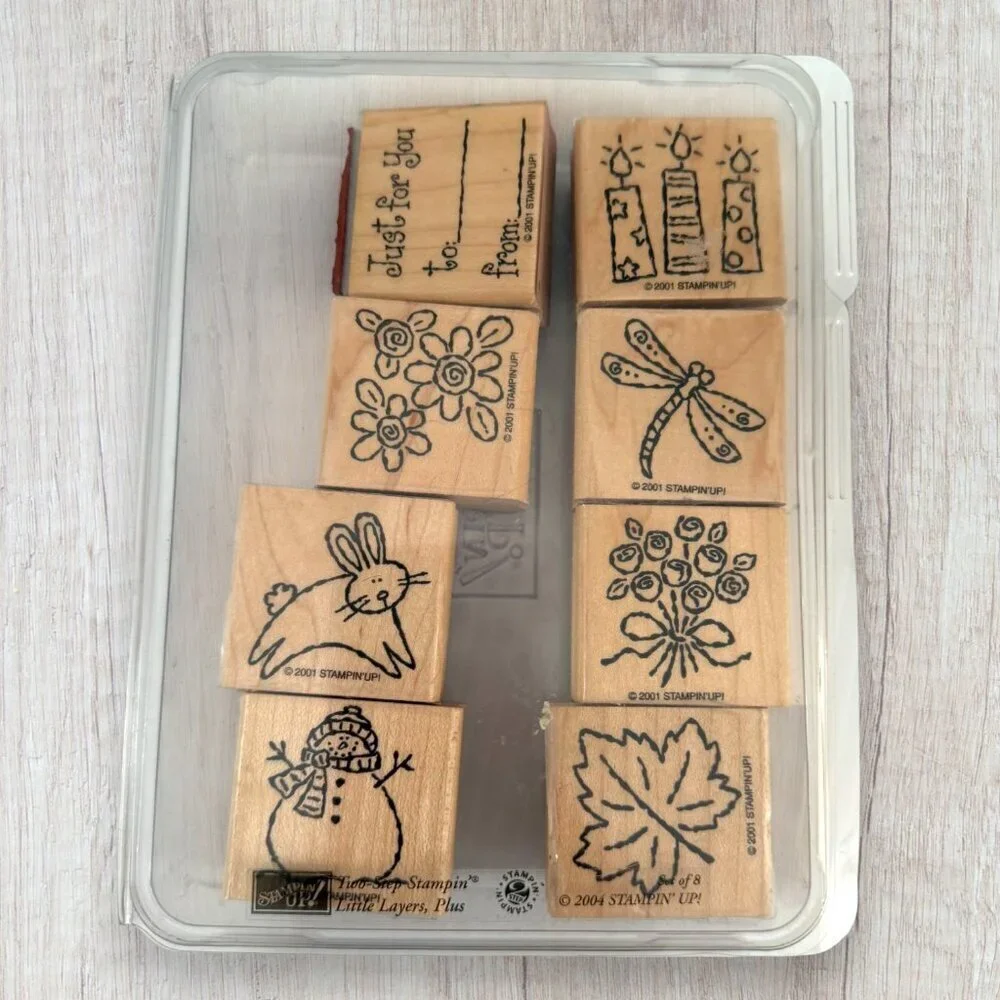 Stampin’ Up Wood Stamp Lot Bold Basics Fresh Fillers Layers Mixed Sets